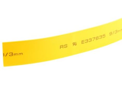 Osłona termokurczliwa żółta 3:1, średnica 9mm, dł. 5m, RS PRO