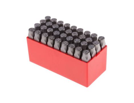 Zestaw wybijaków liter, 36-szt., (27 części x stempel stalowy z kropkowaną wielką literą angielską A → Z, 9