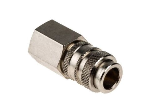 Szybkozłączka pneumatyczna, materiał Mosiądz, złącze G 1/4 żeńskie, RS PRO Camozzi, Legris, Rectus 21, Rectus 90