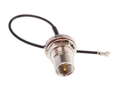 Kabel koncentryczny, RF, Czarny Wtyk FME Żeńskie U.FL 100mm, RS PRO Z zakończeniem