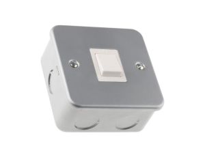 Włącznik światła, 20A, 1-przyciskowy, 2-biegunowy, IP20, RS PRO