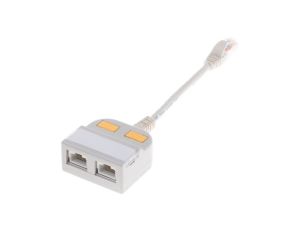 Adapter do złączy RJ, Cat5, 2 portów Bez ekranowania, RJ45, 150 mm