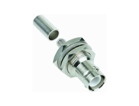 Złącze BNC, 50, 4GHz, Żeński, Połączenie zagniatane, Montaż na panelu