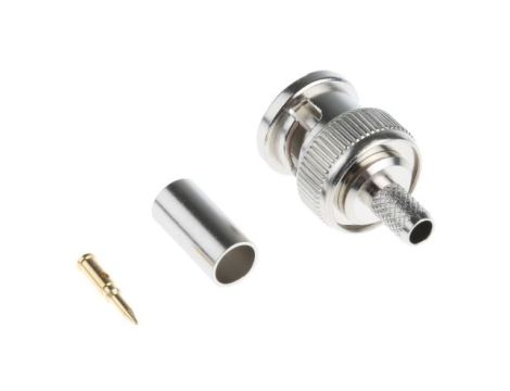 Złącze BNC, 50, 4GHz, Męski, Połączenie zagniatane, Montaż na kablu