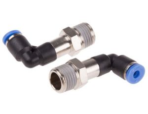 Złącze kątowe gwint R 1/4 męskie, Wciskane 4 mm RS PRO