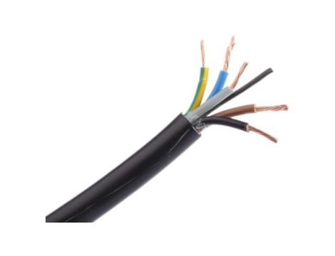 Sieciowy kabel zasilający 5 Core Polichlorek winylu PVC Sheath Czarny 10.1mm od , 300 V, 500 V