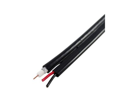 Kabel koncentryczny, 250m, RG59, Polichlorek winylu PVC, Czarny, RS PRO