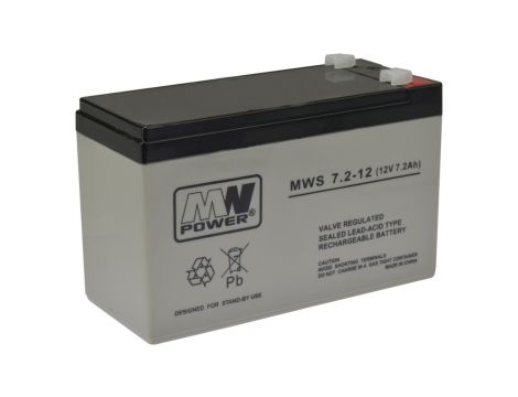 Akumulator VRLA AGM 12V 7.2Ah (żywotność 3-5lat) MWS 7.2-12