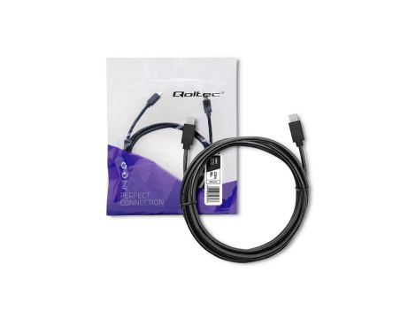 Qoltec Kabel USB 2.0 typ C męski USB 2.0 typ C męski 2.5m Czarny