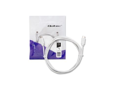 Qoltec Kabel USB 2.0 typ C męski USB 2.0 typ C męski 1.4m Biały