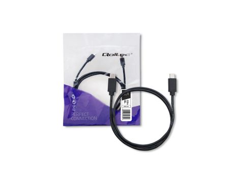 Qoltec Kabel USB 2.0 typ C męski USB 2.0 typ C męski 0.5m Czarny