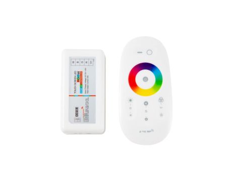 STEROWNIK LED RGBW RF 6A 72W Z BIAŁYM PILOTEM DOTYKOWYM EC79778