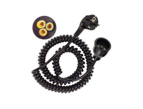 Przedłużacz OMY spiralny H03VVH8-F 3x1,0 4m czarny