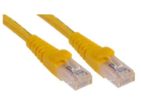 Kabel kategorii 6, Żółty, Wtyk RJ45/męski RJ45dł.: 1m, mat. koszulki: PVC