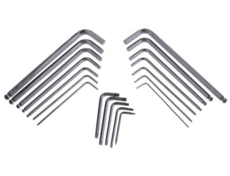 Zestaw kluczy imbusowych Jednostki metryczne, 19 szt. 2 mm, 2.5 mm, 3 mm, 4 mm, 5 mm, 5.5 mm, 6 mm, 6.5 mm, 8 mm, T10,