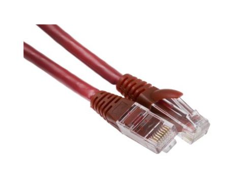 Kabel kategorii 6, Czerwony, Wtyk RJ45/męski RJ45dł.: 1m, mat. koszulki: LSZH