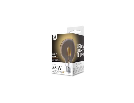 Żarówka LED Filament E27 G95 4W 230V 2200K 400lm COG złota Forever Light