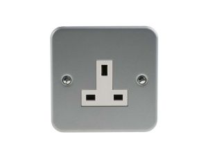 Gniazdo wtykowe natynkowe kolor Szary W budynkach, 13A, IP20 230V ac