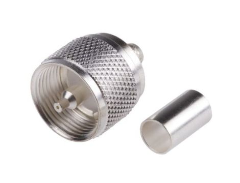 Złącze koncentryczne, 75, Męski, Połączenie zagniatane, Montaż na kablu