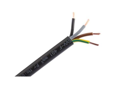 Sieciowy kabel zasilający 4 Core Polichlorek winylu PVC Sheath Czarny 7.81mm od , 300 V, 500 V