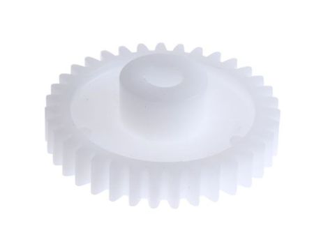 Koło zębate walcowe, moduł: 1, l.zębów: 35, śr. piasty: 14mm, śr. otworu: 6mm, POM