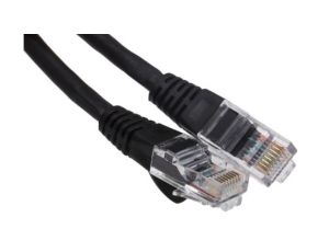 Kabel kategorii 6, Czarny, Wtyk RJ45/męski RJ45dł.: 500mm, mat. koszulki: PVC