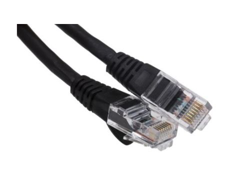Kabel kategorii 6, Czarny, Wtyk RJ45/męski RJ45dł.: 500mm, mat. koszulki: PVC