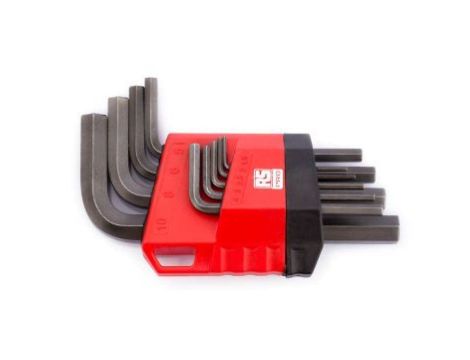 Zestaw kluczy imbusowych Jednostki metryczne, 9 szt. 1.5mm Sześciokątne, typu L, materiał: Stal