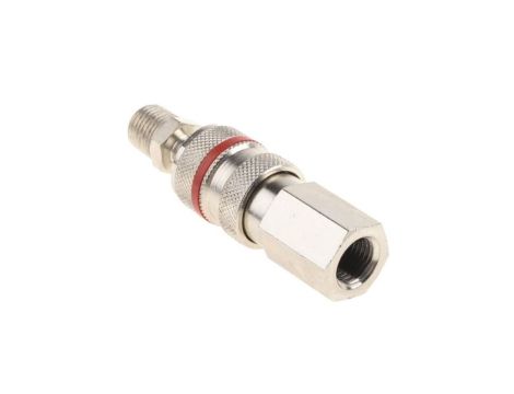 Szybkozłączka pneumatyczna, materiał Mosiądz, złącze G 1/4 żeńskie, R 1/4 męskie, RS PRO PLC 60, Rectus 19