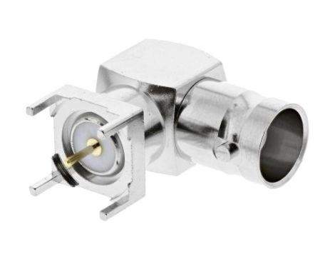 Złącze BNC, 75, 0 to 1GHz, Żeński, Przepust, Montaż na płytce drukowanej