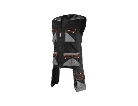 Kamizelka robocza HD Slim czarno szara suwak M 81-268-M