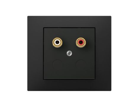 Vestra Gniazdo głośnikowe pojedyncze bez ramki podtynkowe IP20 czarny 3857-19