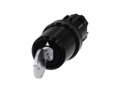 Przełącznik z kluczem 22mm tworzywo 3 poz I-O-II Siemens nr SSG10 klucz w poz O SIRIUS ACT 3SU1000-5BL01-0AA0