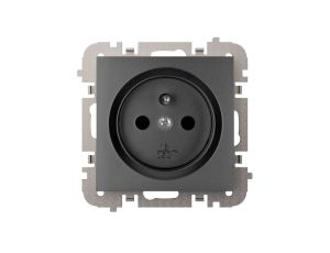 Vestra Gniazdo 2P+Z bez ramki podtynkowe IP20 czarny 3833-19