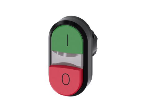 Przycisk podwójny 22mm tworzywo zielony /I/ czerwony /O/ przyciski płaski/wysoki z samopowrotem SIRIUS ACT 3SU1000-3BB42-0AK0