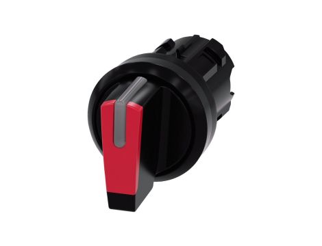 Przełącznik z możliwością podśw 22mm okrągły tworzywo czarny/czerwony kr pióro 3 poz ioii 3SU1002-2BM20-0AA0