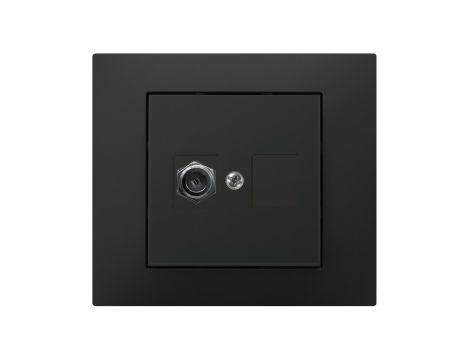 Vestra Gniazdo antenowe TV pojedyncze typ ff bez ramki podtynkowe IP20 czarny 3886-19