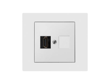 Vestra Gniazdo multimedialne pojedyncze HDMI bez ramki podtynkowe IP20 biały 3891-10