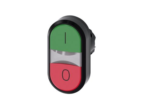 Przycisk podwójny 22mm tworzywo zielony /I/ czerwony /O/ przyciski płaskie z samopowrotem SIRIUS ACT 3SU1000-3AB42-0AK0