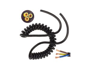 Przewód OMY spiralny H03VVH8-F 3x0,75 0,3m / 1,7m czarny