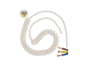 Przewód OMY spiralny H03VVH8-F 3x1 0,16m / 0,9m biały