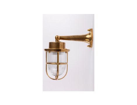 KINKIET mosiężny 63, E27, 60W, klosz przeźroczysty-szkło, IP64, siatka mosiężna A63