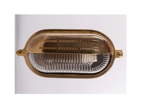 Oprawa mosiężna OVAL 46, E27, 60W, klosz przeźroczysty-szkło, IP64, przysłona A46