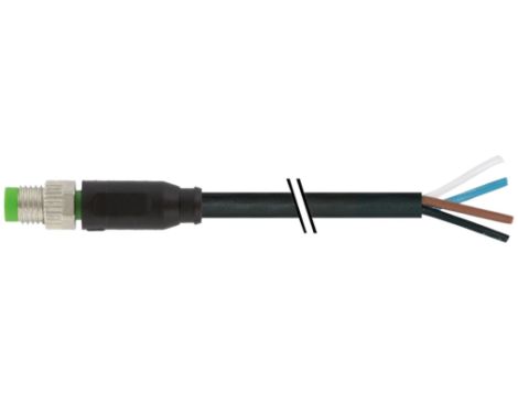 Konektor M8 męski prosty z wolnym końcem przewodów 3m 7000-08011-6110300