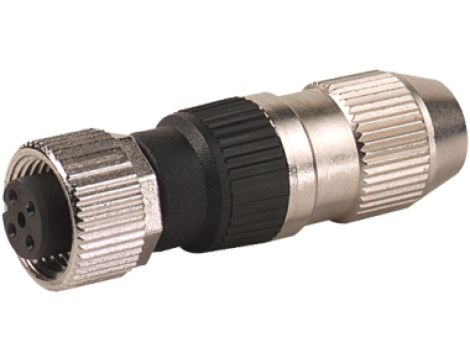 Wtyczka M12 żeńska prosta 4-polowa 0.25-0.5mm2 zaciski nożowe 7000-12601-0000000