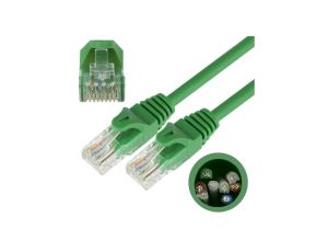 Patchcord UTP kat.5e kabel sieciowy LAN 2x RJ45 linka zielony 0,5m NEKU