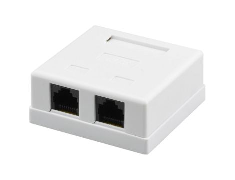 Gniazdo komputerowe 2xRJ45 kat.6 nieekranowane UTP natynkowe NEKU