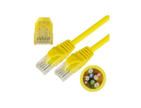 Patchcord UTP kat.5e kabel sieciowy LAN 2x RJ45 linka żółty 2m NEKU