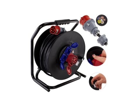 Przedłużacz siłowy na bębnie budowlany OW 5x2,5 16A 5p 40m