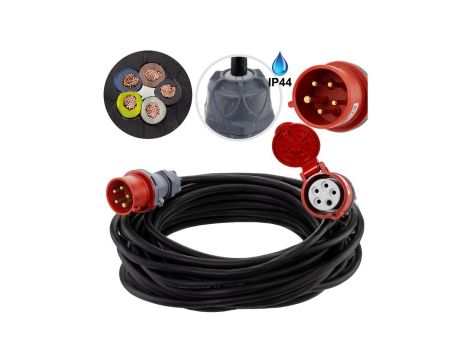 Przedłużacz siłowy budowlany OW 5x2,5 16A 20m